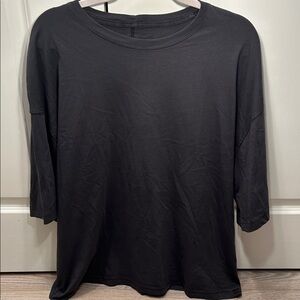 We The Free Black 3/4 Sleeve T-Shirt 💯 Cotton Medium Dark Charcoal Casual